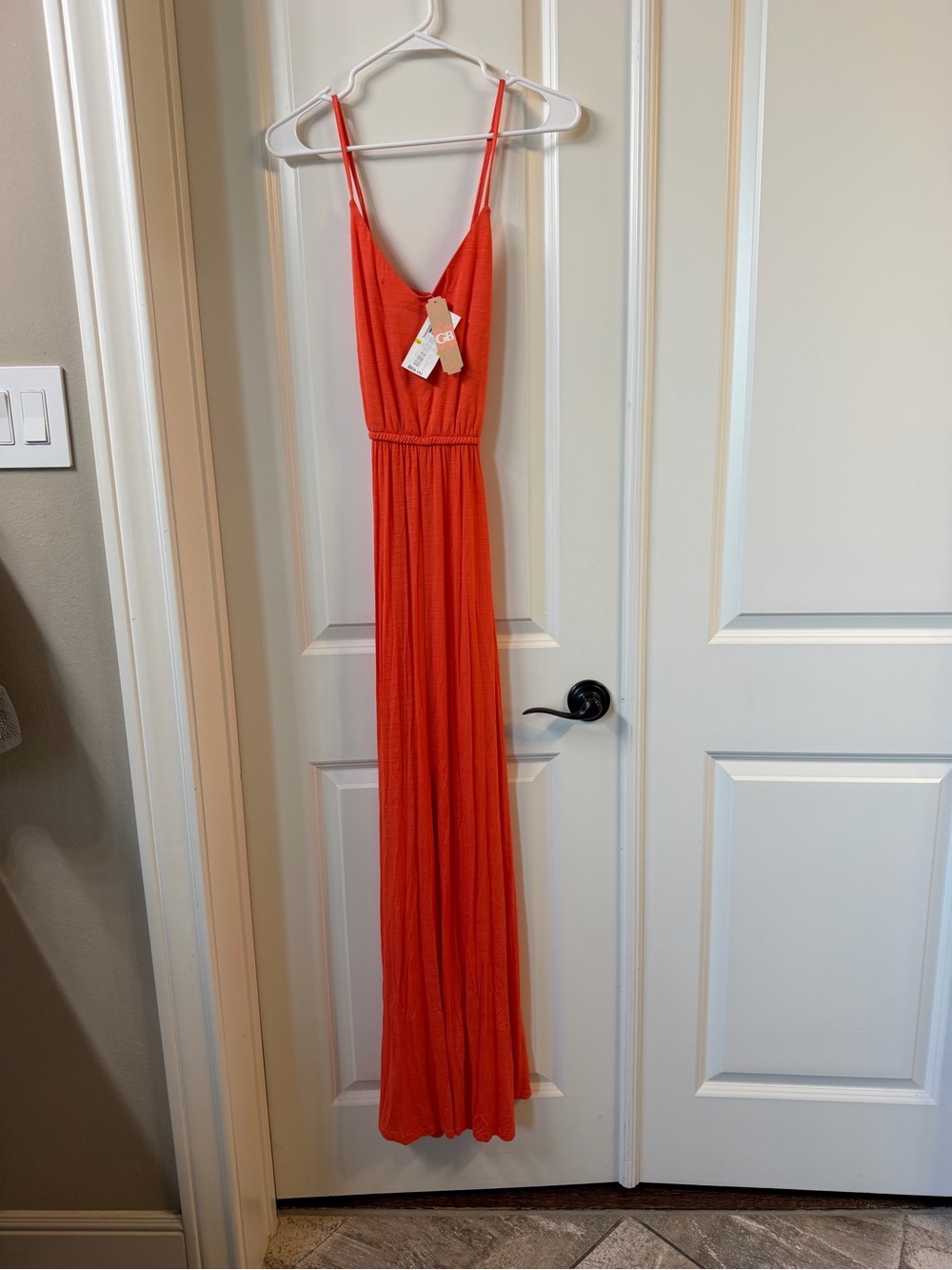 Gianni Bini Coral-Orange Sleeveless Maxi Dress